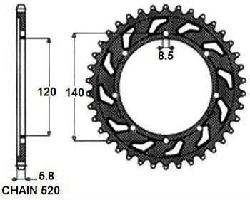 SUNSTAR 1-3532-43 Chain Sprocket