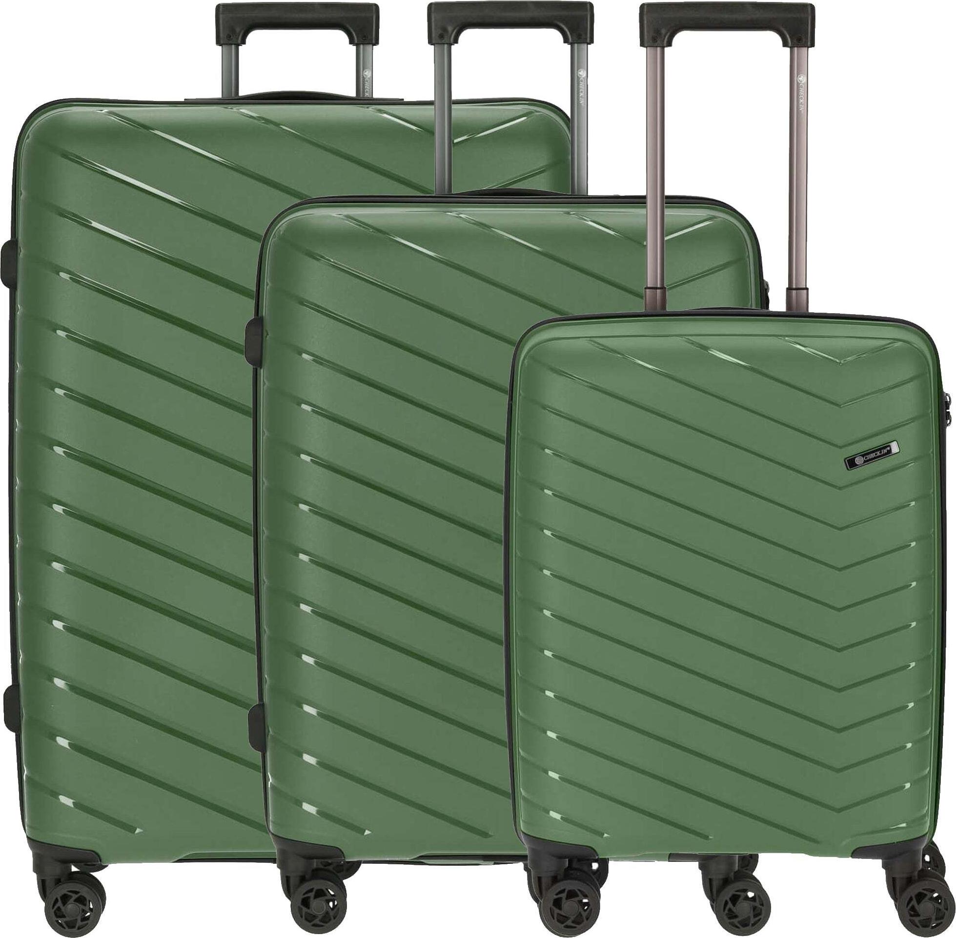 Check.IN 3-tlg. Kofferset ORLANDO mit 4 Rollen - olivgrün