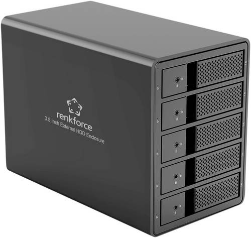 Renkforce RF-6647600 8.9cm (3.5 Zoll) Festplattengehäuse 5 Bay 3.5 Zoll USB-A (USB 3.0)