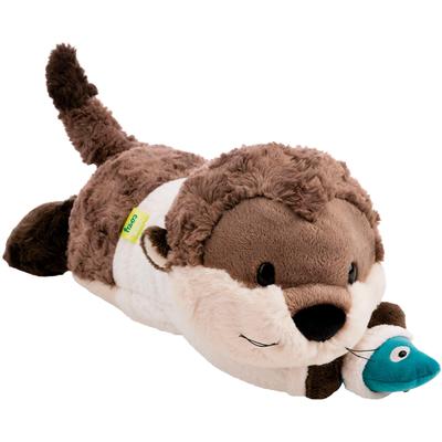 Kuscheltier NICI "Winter, Otter Ophelio mit Fisch 35cm liegend", braun, Plüschfiguren, KinderH:15cm, Plüsch, Polyester, Kuscheltier, H:15cm