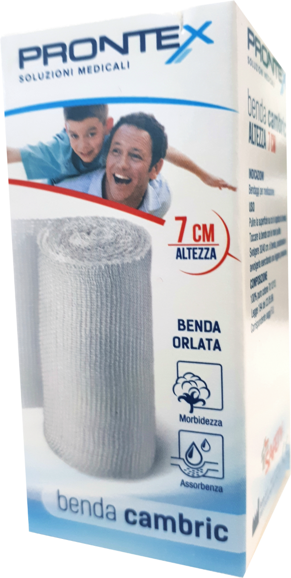 SAFETY SpA Prontex Benda Cambric in Cotone 7 cm, 1 pezzo