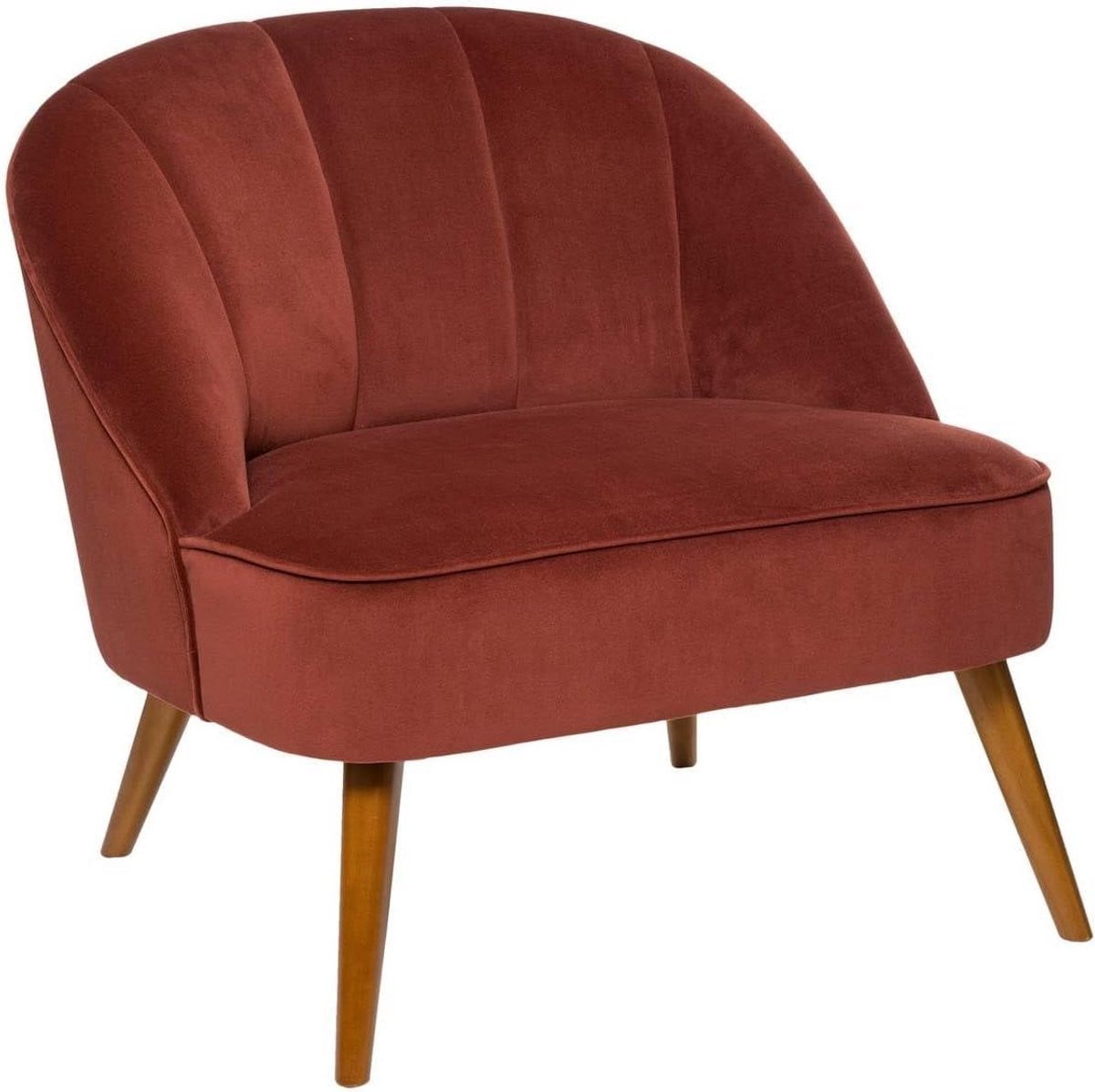 Comfortabele Terracotta Velours Fauteuil