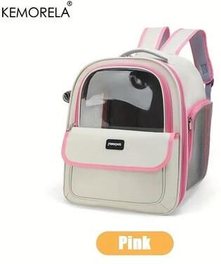 Uplift Picks Foldable Breathable Pet Carrier Backpack For Dogs And Cats Travel Hiking Bag pink