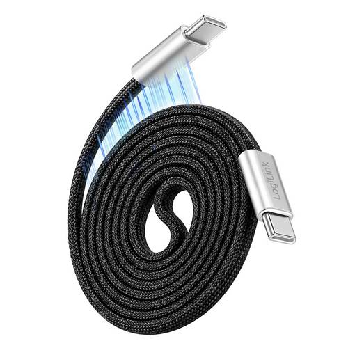 LogiLink USB-C Kabel USB 2.0 USB-C Stecker 1.00m Schwarz CU0510