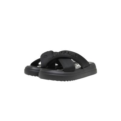 Plateausandaletten BUFFALO "Buffalo ZYDA CROSS - VEGAN LYCRA", Damen, Gr. 37, schwarz, Kunstfaser, unifarben, Schuhe