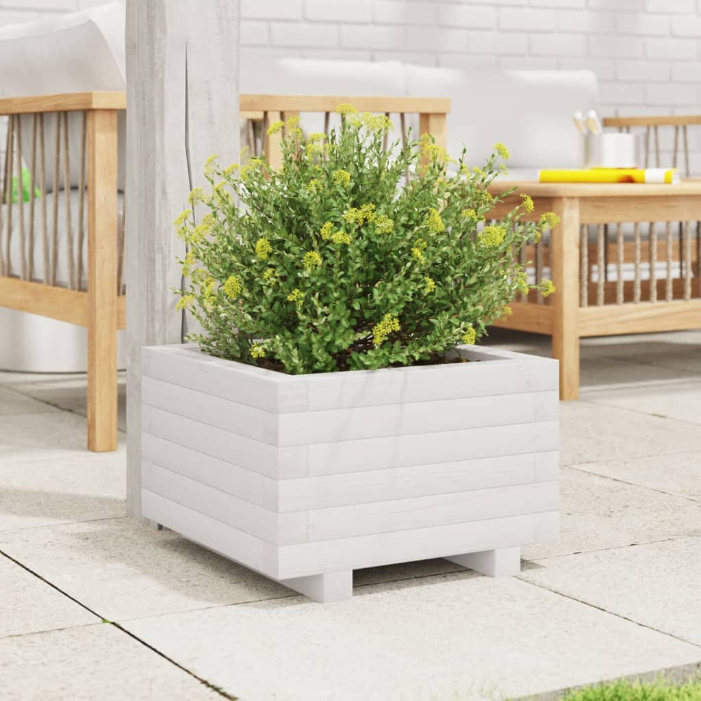 Brayden Studio Bhavika Planter Box White 10.43" H x 15.75" W x 15.75" D