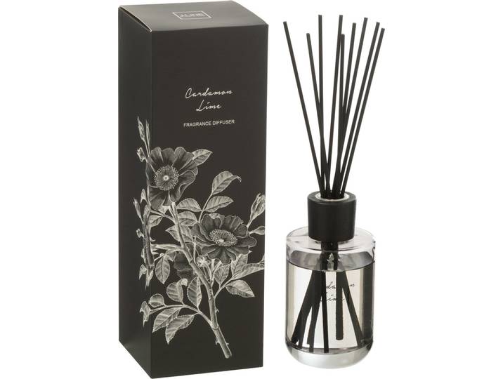 J-Line geurstokjes Walk in the Woods - Kardemom Limoen - zwart - 180 ml