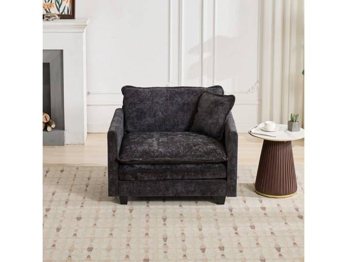 Fauteuil salon - Fauteuil 1 place - Tissu chenille - Confort nuageux - Design modulable