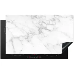 HERDABDECKPLATTE Marmor - Grau - Weiß - Strukturierter Marmor Induktionsschutz 89.6x51.6 cm