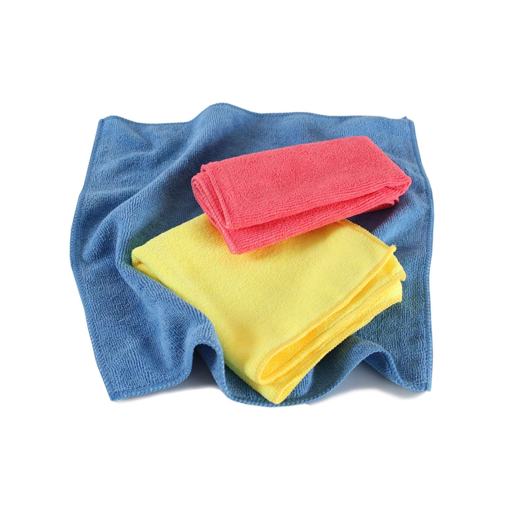 tectake® 200er Set Mikrofasertücher, für gründliche und streifenfreie Reinigung, langlebig dank vernähtem Rand, 35 x 35 cm