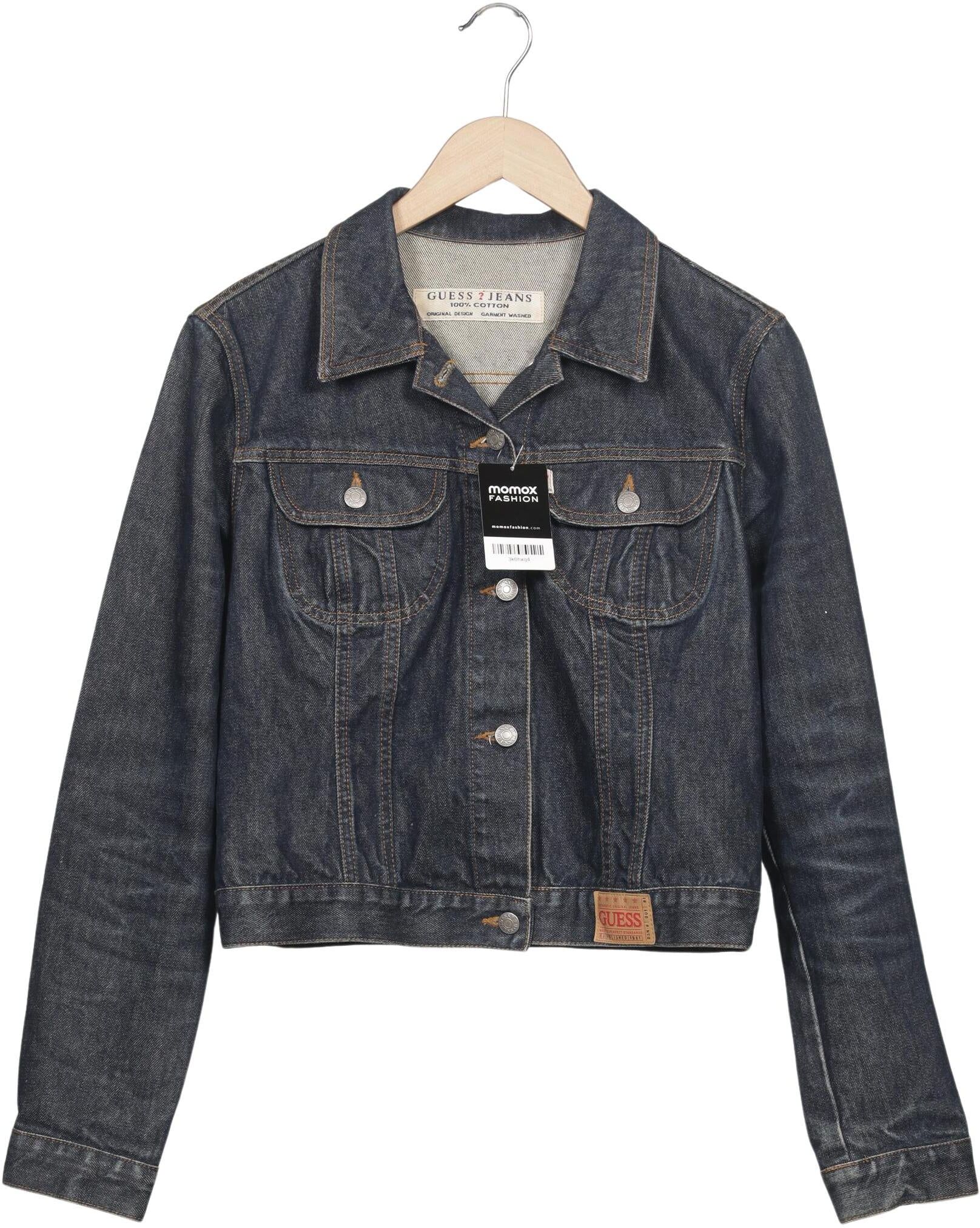 Guess Damen Jacke, Blau, Gr. L, Baumwolle - Second Hand
