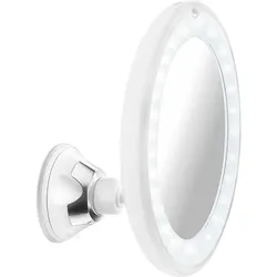 Wandkosmetikspiegel Enian mit LED-Beleuchtung mit Sauger 5-fache Vergrößerung Ø 125 mm Evenes