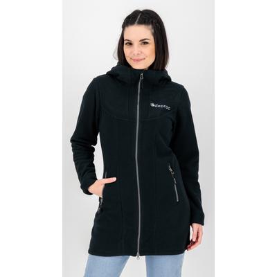 Fleecejacke DEPROC ACTIVE "GLORY APRIL", Damen, Gr. 50 (XL), grau (anthrazit), Fleece, 100% Polyester, figurbetont hüftbedeckend, gerader Abschluss, Jacken Fleecejacke, mit 2-Wege-Reißverschluss