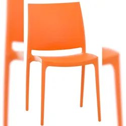 Décoshop26 - Stapelbarer orangefarbener Gartenstuhl aus Kunststoff schlichtes Design 10_0000833