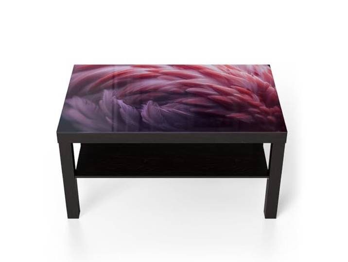 DEQORI Glastisch schwarz groß 90x50 cm Motiv Rosarote Pracht ausgefallener Beistelltisch aus Glas Hochglanz Couchtisch fürs Wohnzimmer moderner Couch Tisch mit Design