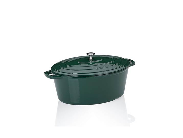 Kochtopf KELA Kela Bräter Calido oval , grün, B:29cm H:15cm L:36cm, Töpfe, Kochtopf