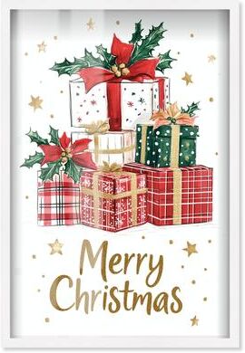 Merry Christmas Gift II Wall Decor Shadowbox Print by Art Remedy