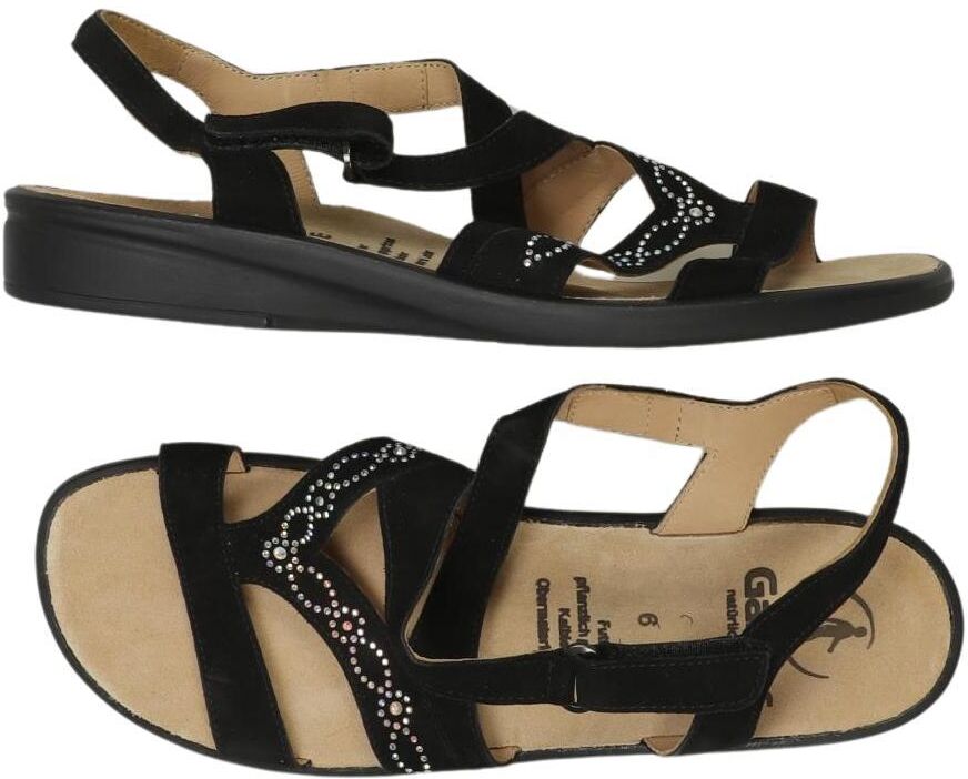 Ganter Damen Sandalen, Schwarz, Gr. EU 39 (UK 6), Leder - Second Hand