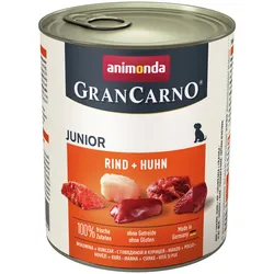 animonda Gran Carno Junior 800g Dose Hundenassfutter 6 x 800 Gramm Rind + Huhn