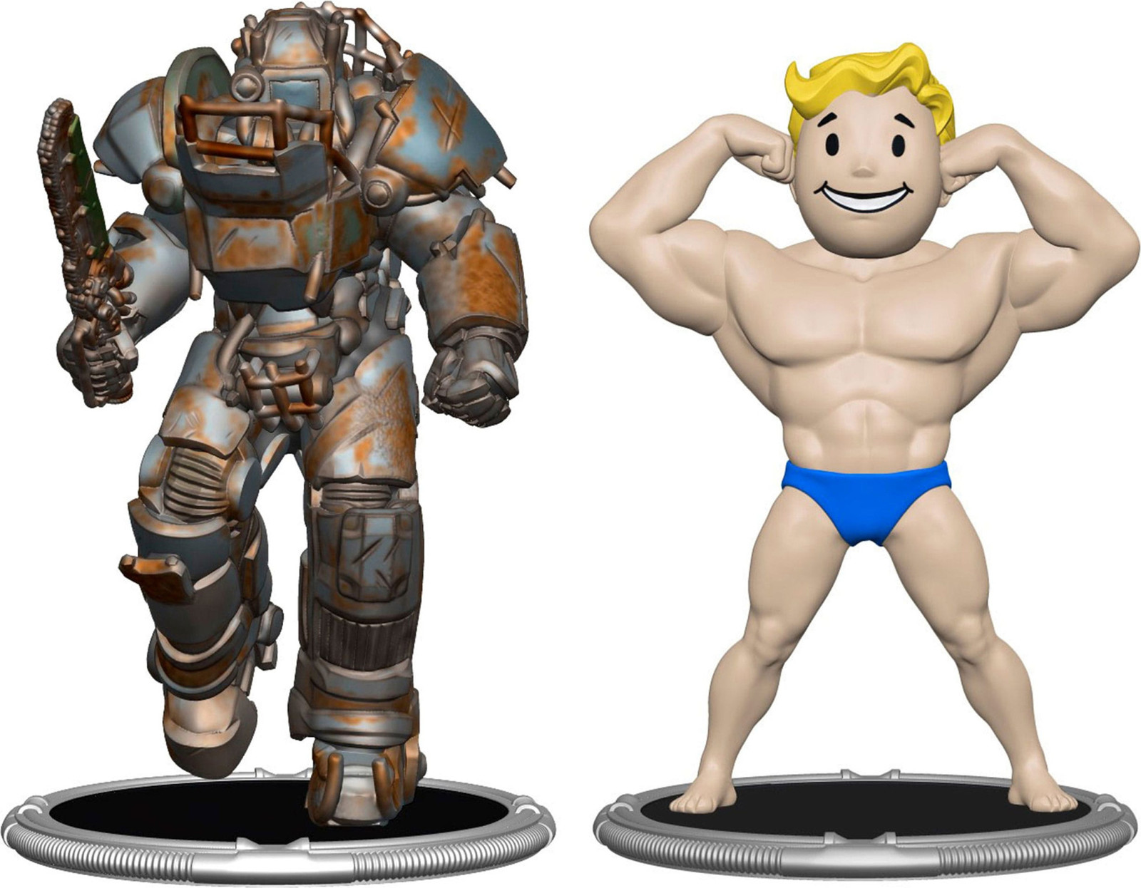Syndicate Collectibles Fallout Minifiguur Set met E Raider & Vault Boy (Sterk), 2 stuks, 7 cm