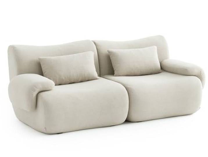 MILYsofa Modulares 2-Sitzer-Sofa, Bouclé-Bezug Cremebeige, Abnehmbare Kissenbezüge (Cremebeige, 2-Sitzer)