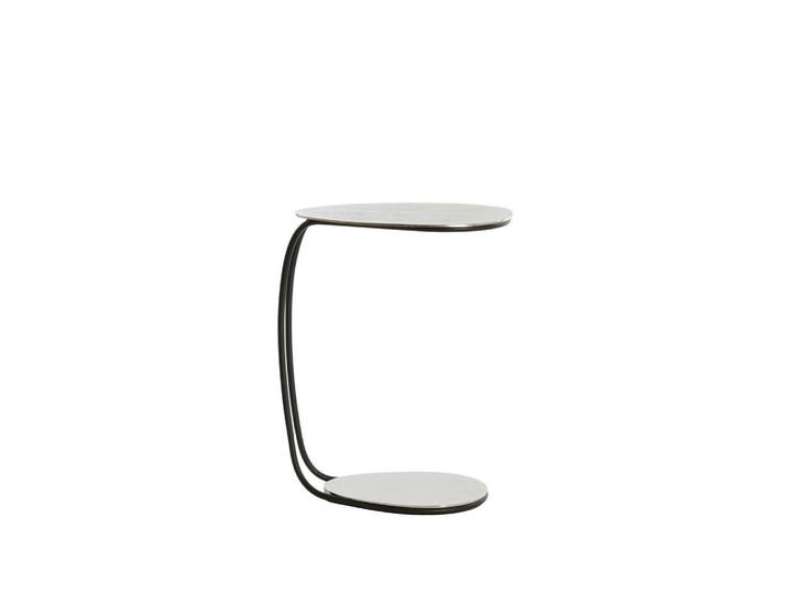 Light & Living Beistelltisch Marsh, Schwarz, Nickelfarben, Metall, oval, 27x53x42 cm, Wohnzimmer, Wohnzimmertische, Beistelltische, Beistelltische Metall