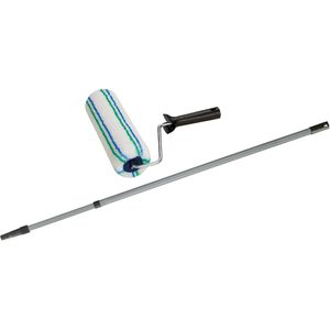 Böttcher-AG Farbroller Mikrofaser, 25cm, für Wandfarbe, mit Polyester-Farbwalze und Teleskopstange
