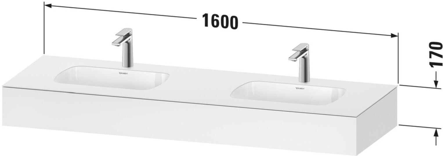 Duravit Einbauwaschtisch-Möbel-Set Qatego 160x55x17cm, m K, 2 A., B bs, m Ü, T m (QA4695083830000)