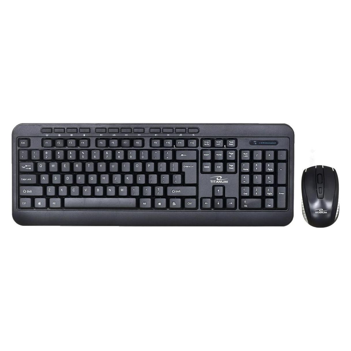 Titanum ESPERANZA TK109 - 5901299942611 TK109 AKRON Wireless Keyboard and Wierless Mouse USB 2.4GHz (US, Kabelgebunden) (TK109)
