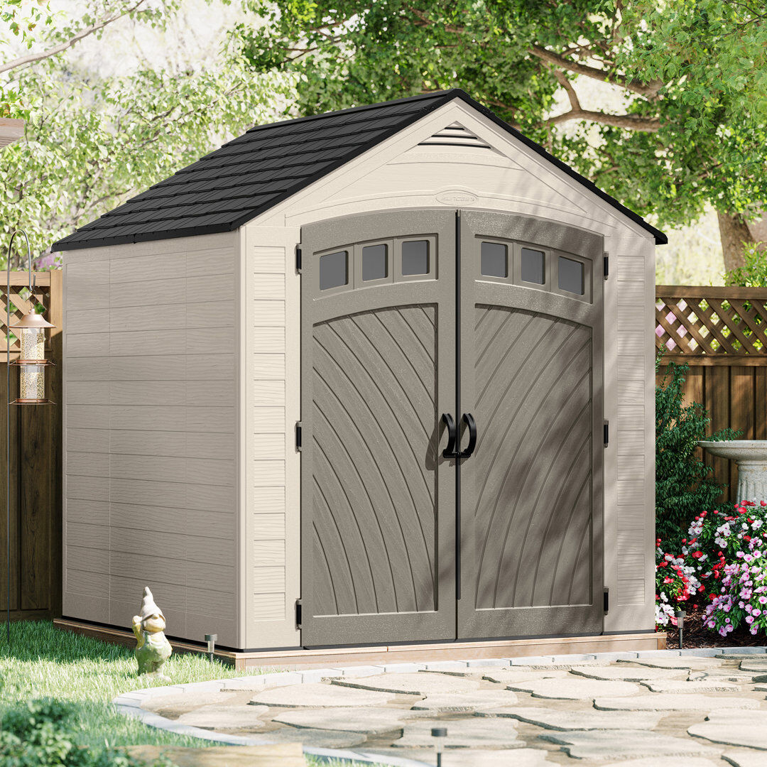 Suncast Vista Shed 7x7 With Assembly Beige 217cm W X 224cm D X 249cm H