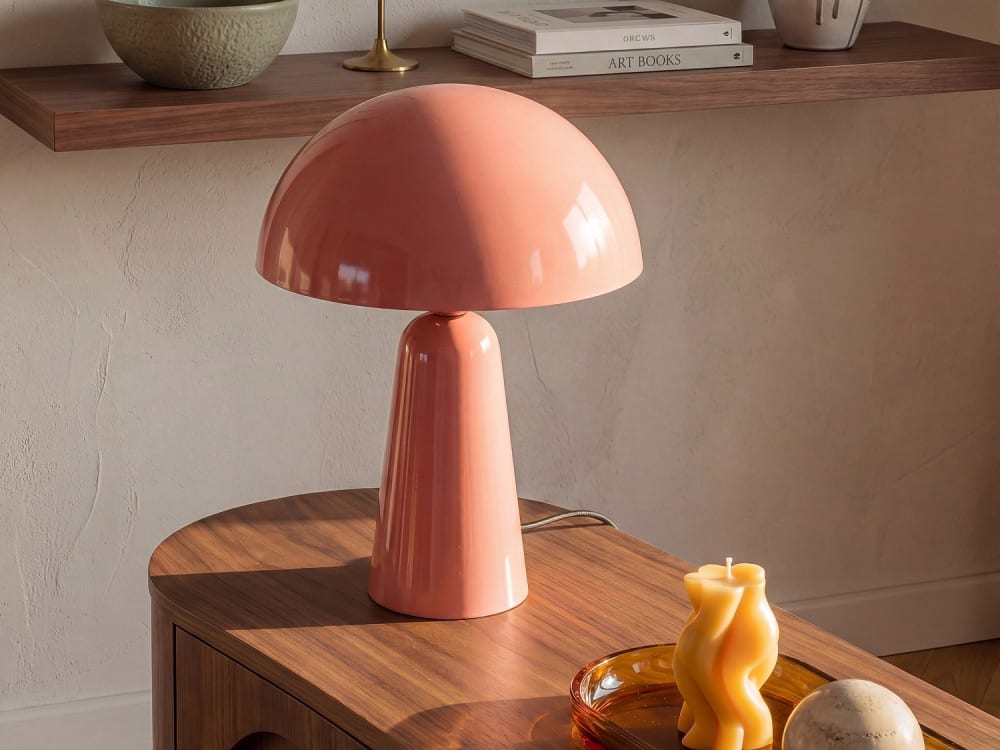 vente-unique.com Lampe à poser métal rose Rose 39x52x39cm