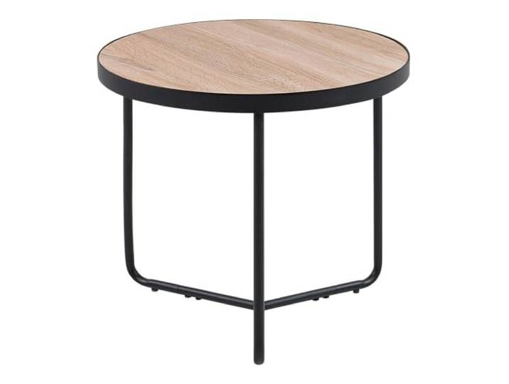 Runder Couchtisch im innovativen Design heller Holzfarbton / schwarz Melody