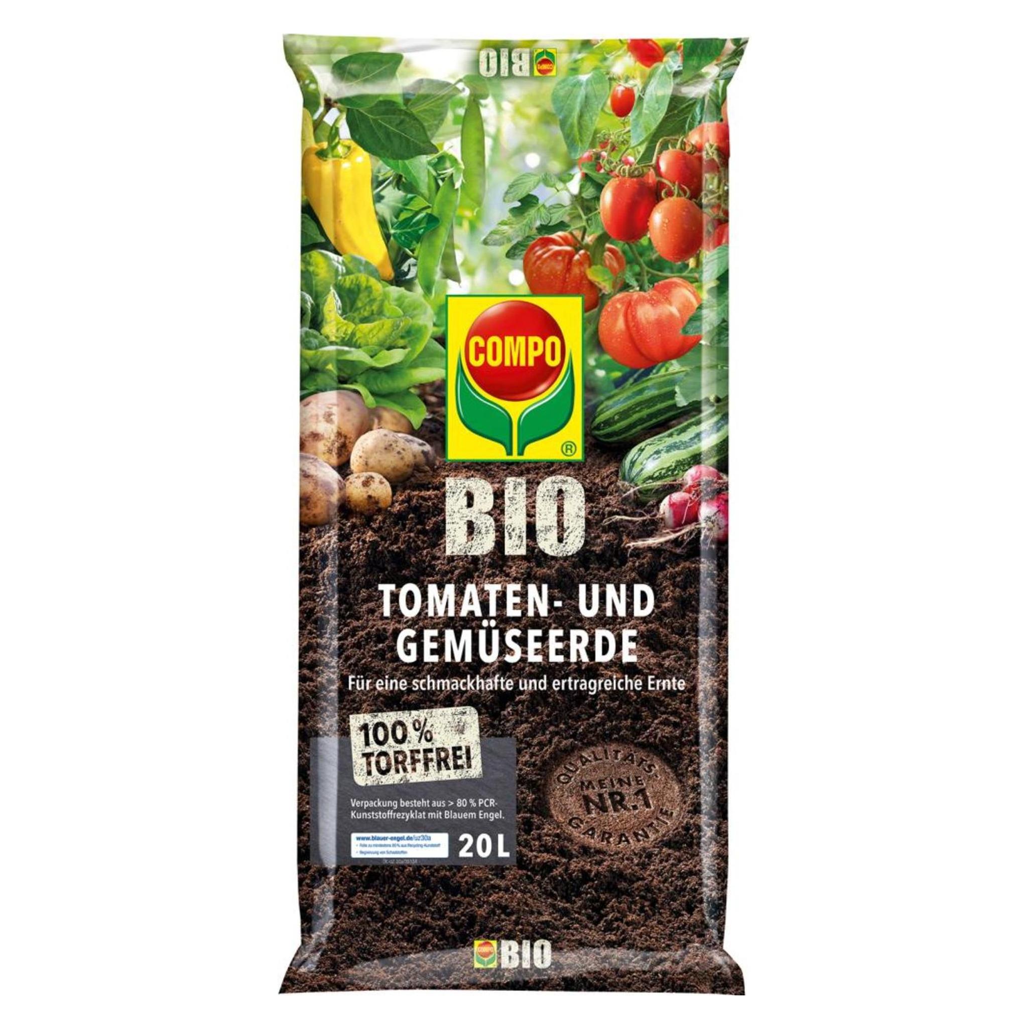 Compo Tomaten-und Gemüseerde BIO torffrei 20 L (20 l, Erde ohne Torf) (2822804004)