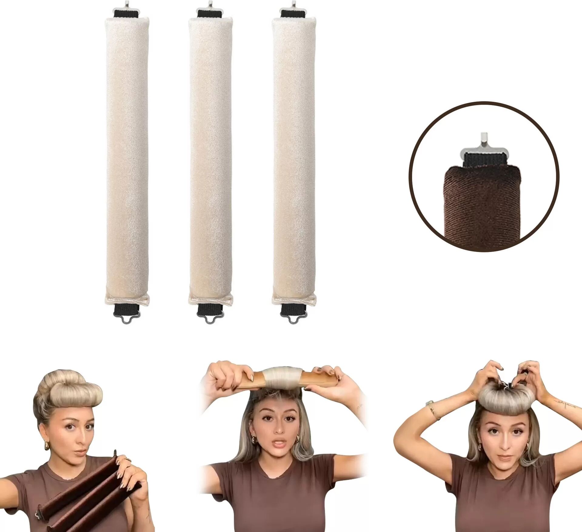 INF Des bigoudis pour boucler les cheveux sans chaleur Beige