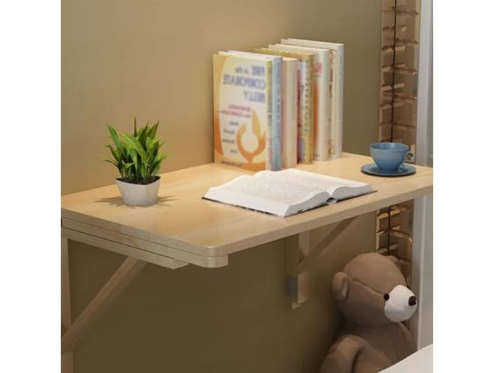 Wandtisch mit Holzhalterung, klappbarer Wandtisch(120x60 cm/47.2x23.6 in)