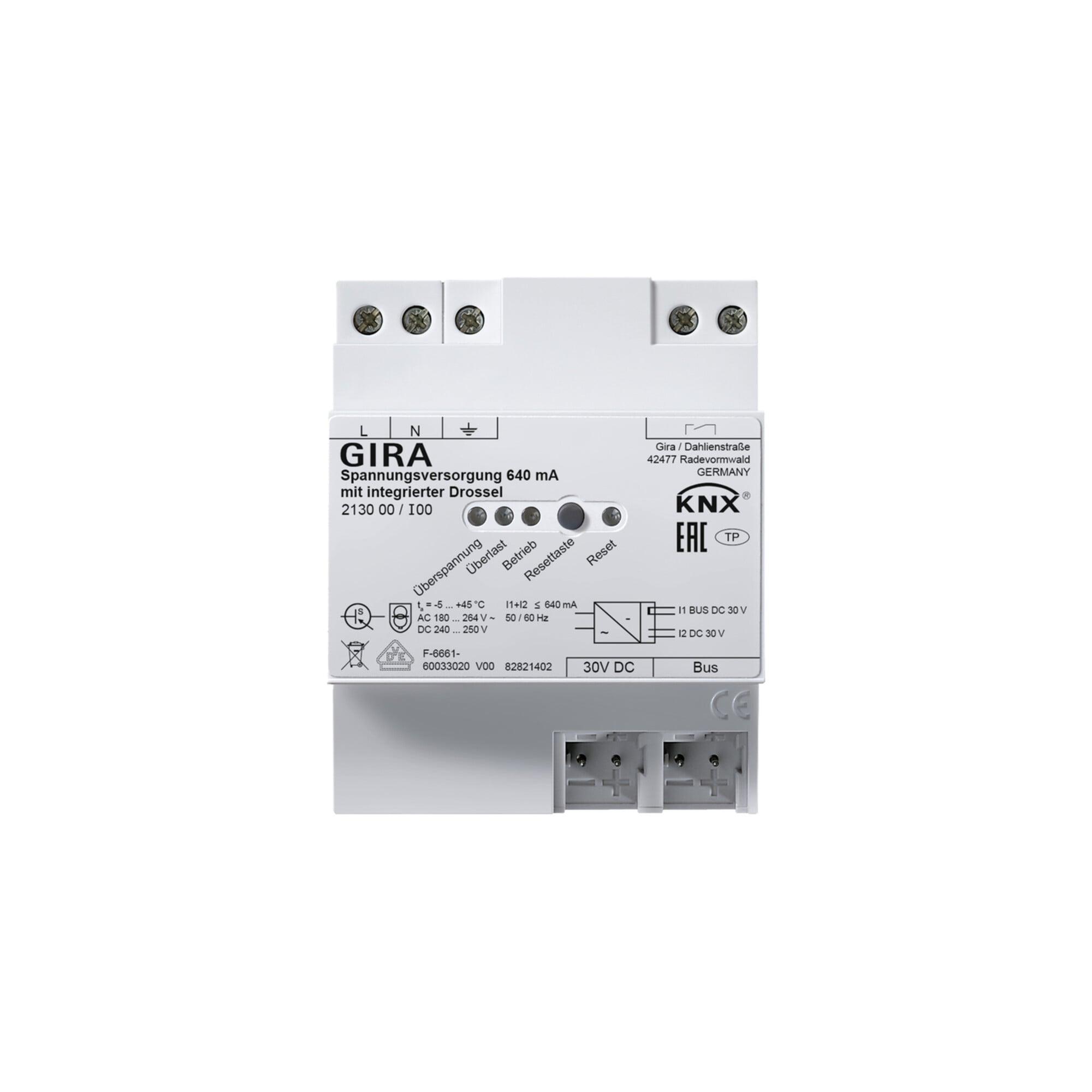 Gira KNX-Spannungsversorgung 640mA Drossel REG 213000)