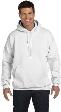Hanes F170 Ultimate Cotton Hooded Sweatshirt in White size XL
