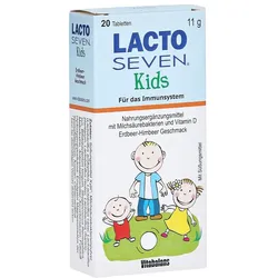 Lacto Seven Kids Kautabletten mit Erdbeer-Himbeer-Geschmack 20 St