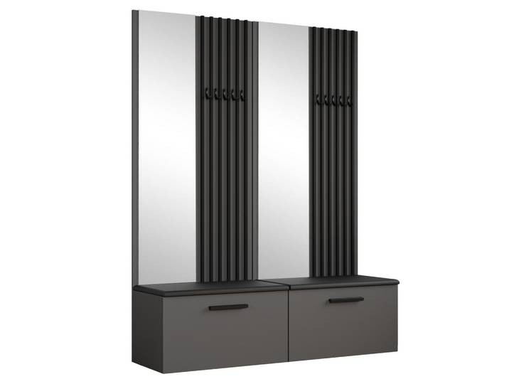 GARDEROBENSCHRANK MODULO 161,2/204/40 cm Modern Garderobe-Set Grau