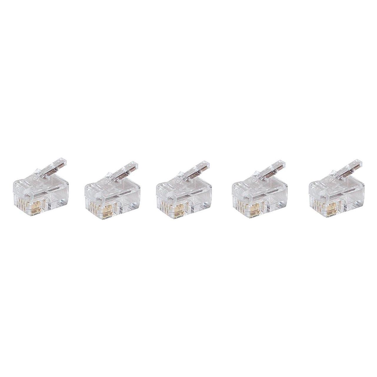 Shiverpeaks -BASIC-S--Netzwerk Modular-Stecker RJ10 4polig, 4 Kontakte belegt, für Rundkabel, vergoldete Kon... (BS72039-R5)