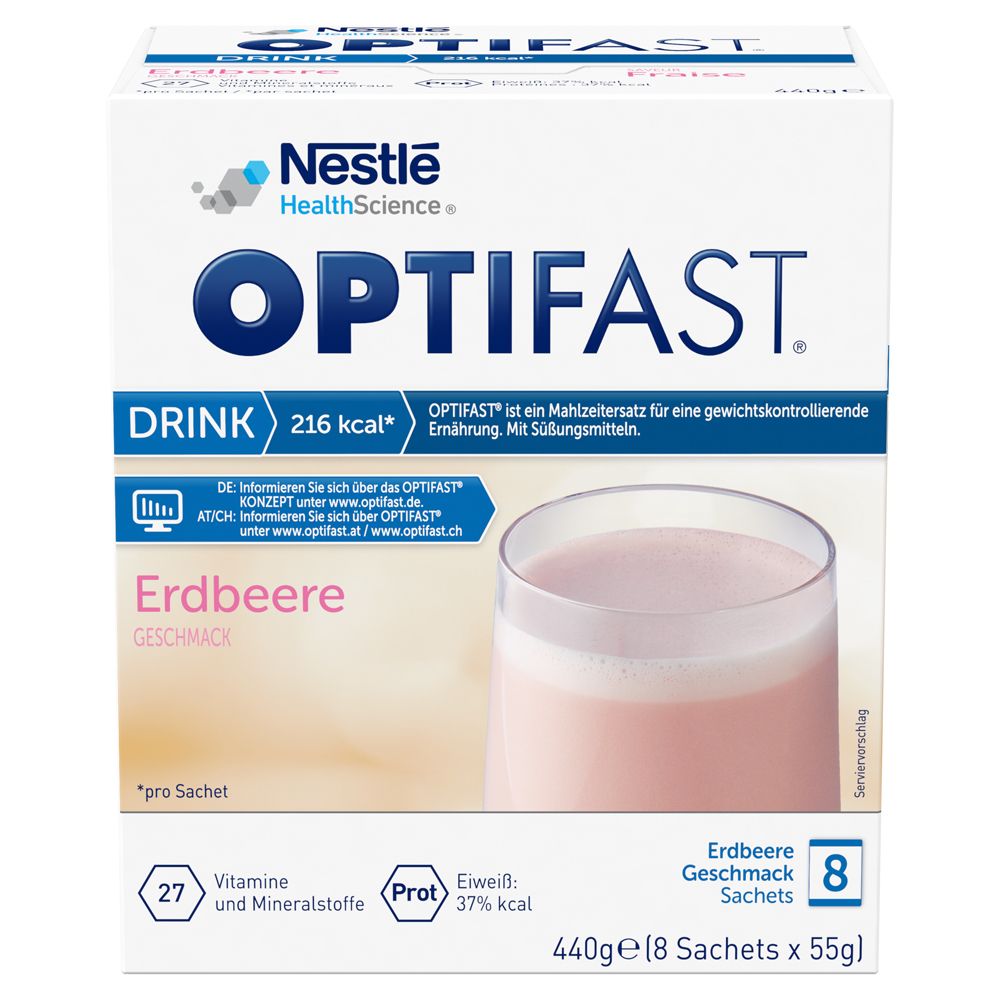 Optifast Drink Erdbeere Pulver 8x55 g