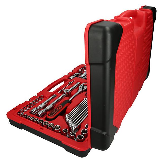 KS Tools 1/4" + 1/2" CHROMEplus Steckschlüssel-Satz, 151 Teile, Flank Traction (1/4") (958.0751)