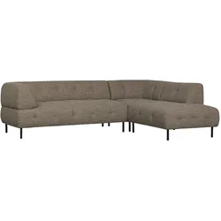 Ecksofa Lloyd aus grobmaschigem Stoff, modern und komfortabel, rechts, dunkelbraun