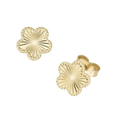 Paar Ohrstecker LUIGI MERANO "in Blüteform strukturiert, Gold 375", gold, Ohrringe, Damen, Gelbgold 375
