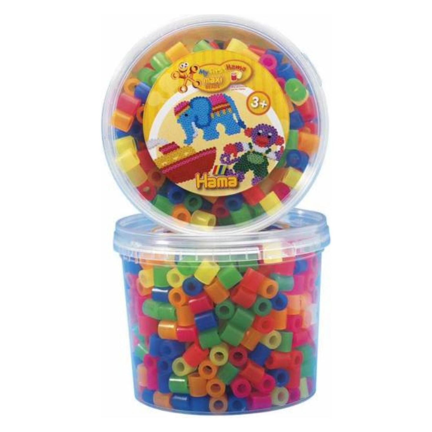 Hama Perlen Strijkkralen Maxi in Bak - Neonmix (051), 600st. (8572)