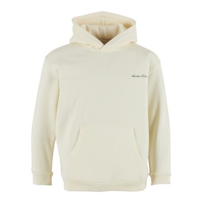 Kapuzensweatshirt ANOTHER COTTON LAB "Another Cotton Lab Another Cotton Lab Deuce Kids Hoodie", Mädchen, Gr. 140/146, beige (sanftes weiß), 60% Baumwolle, 40% Polyester, bedruckt, Rundhals, Sweatshirts