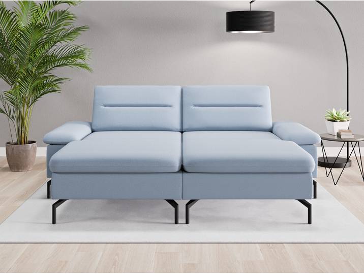 Loveseat Rio - Blau (Taubenblau) - Feiner Mikrofaserstoff