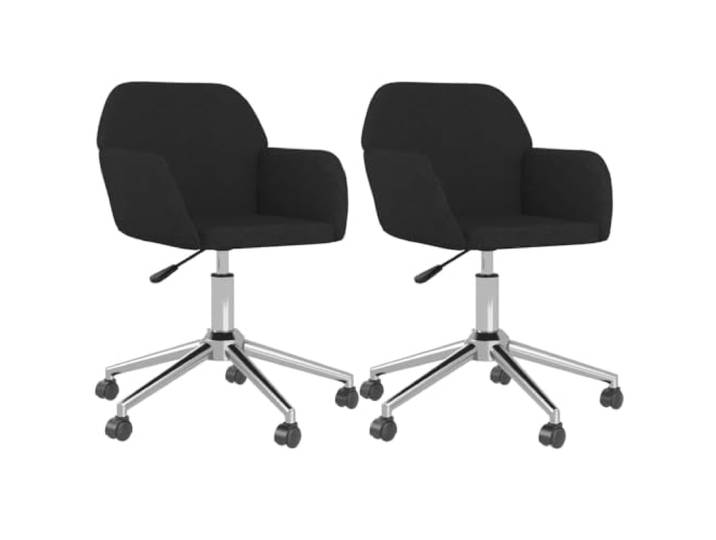 KUTYWEXFM Esszimmerstühle 2er Set Drehbar Schwarz Stoff mit Armlehne 360 Grad drehbare Küchenstühle mit Schaumstoffpolsterung, ideal für Essbereich, Wohnzimmer und Besprechungsraum.