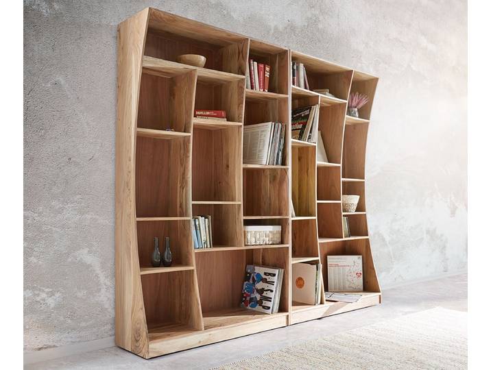 Étagère murale Live Edge 242 cm acacia nature lot de 2