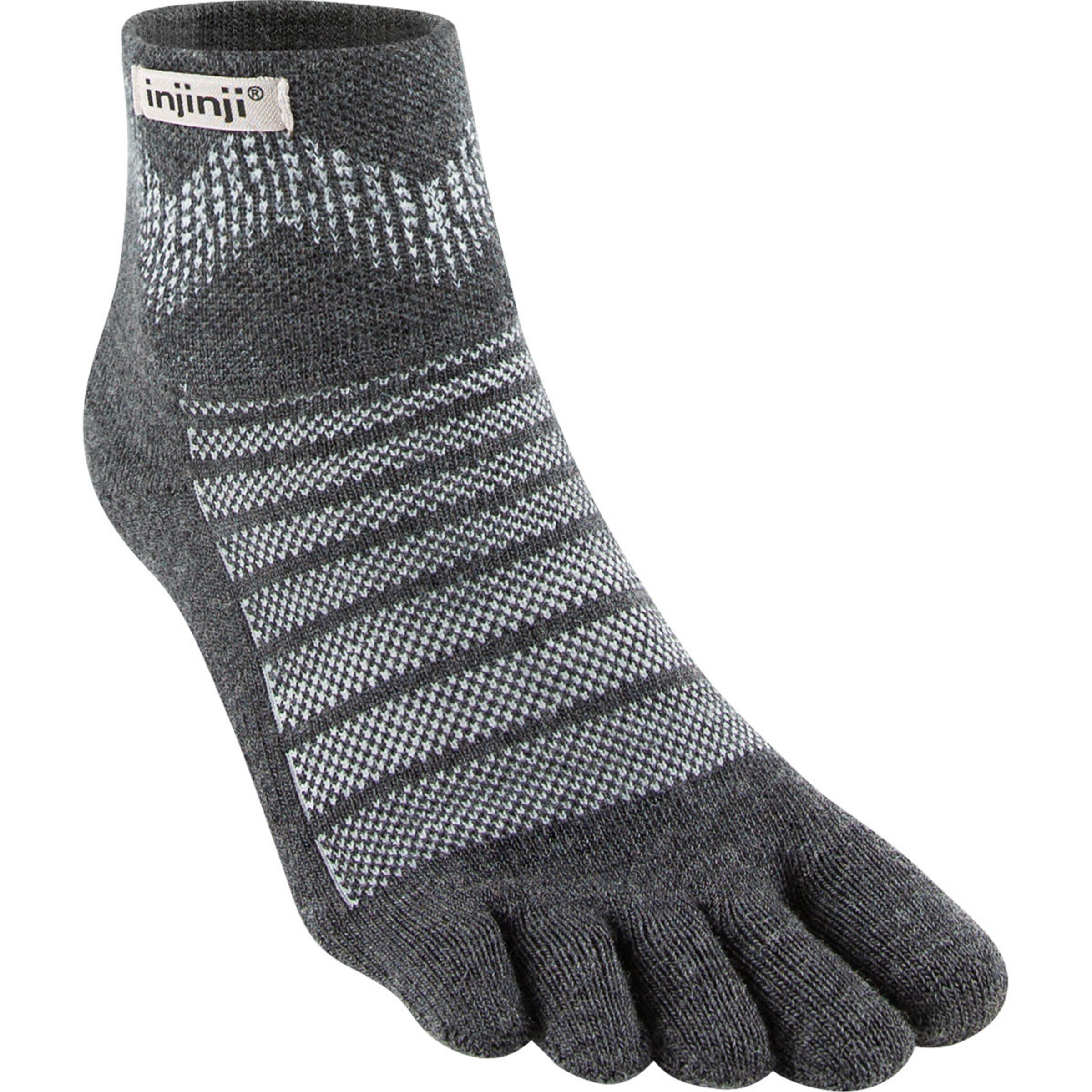 Injinji Outdoor Midweight Mini-Crew Merino Wandersocken grau Größe 44.5 Camping Hautfreundlich Merinowolle